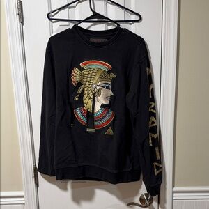 Black Pyramid Black and Gold Graphic Crewneck Sweater